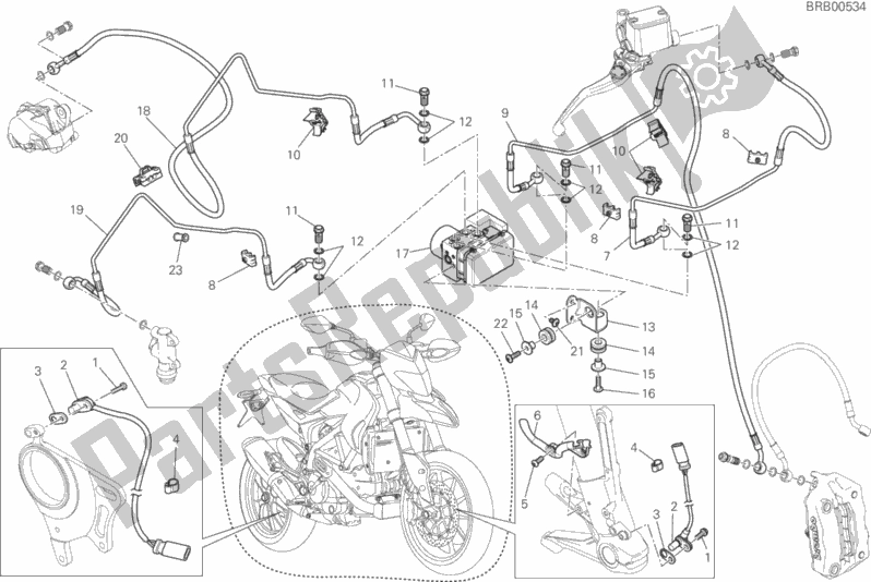 Todas las partes para Sistema Antibloqueo De Frenos (abs) de Ducati Hypermotard 939 Thailand 2018